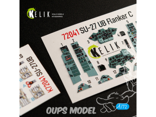 Kelik Decals 3D K72041 Décalcomanies 3D intérieures SU-27UB pour kit Trumpeter 1/72