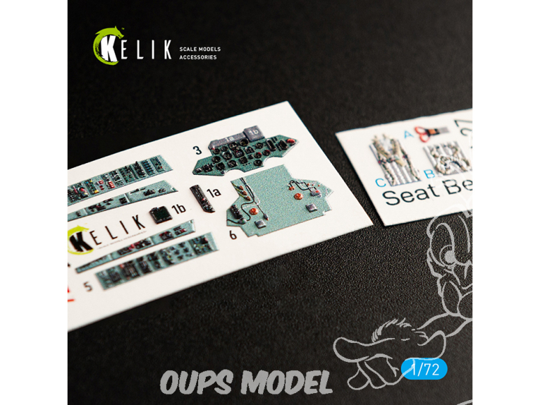 Kelik Decals 3D K72040 Décalcomanies 3D intérieures SU-27 pour kit Trumpeter 1/72