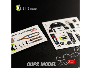 Kelik Decals 3D K48061 Décalcomanies 3D intérieures F4U-1A Corsair pour Tamiya 1/48