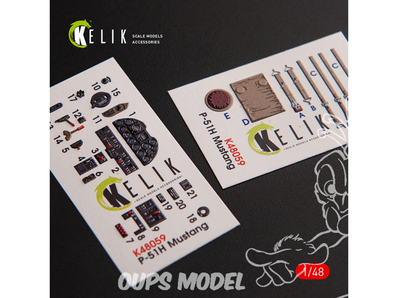 Kelik Decals 3D K48059 Décalcomanies 3D intérieures P-51H Mustang pour Modelsvit 1/48