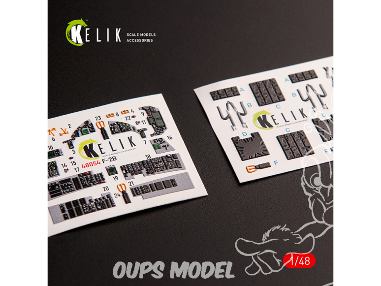 Kelik Decals 3D K48054 Décalcomanies 3D intérieures JASDF F-2B pour Hasegawa 1/48