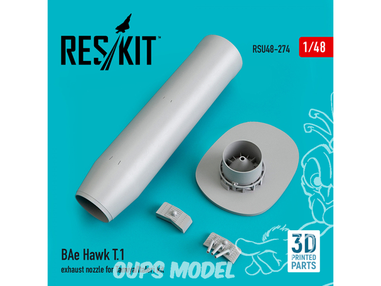 ResKit kit d'amelioration Avion RSU48-0274 Buse d'échappement BAe Hawk T.1 pour kit Tamiya/Italeri Impression 3D 1/48