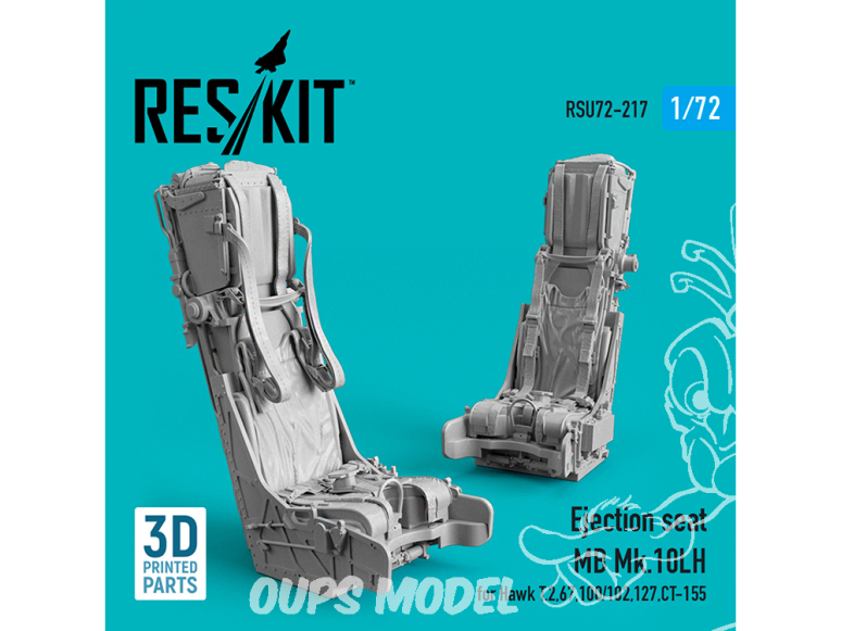 ResKit kit d'amelioration Avion RSU72-0217 Siège éjectable MB Mk.10LH pour Hawk T.2,67,100/102,127,CT-155 impression en 3D 1/72