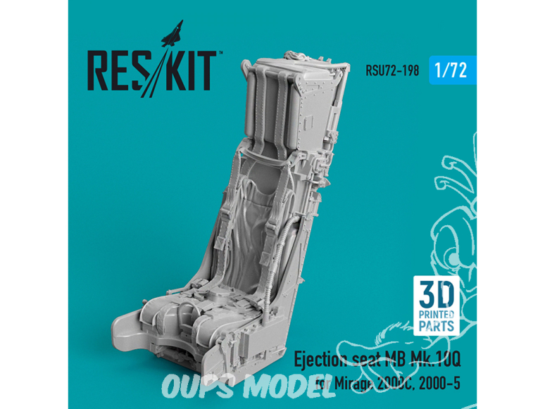 ResKit kit d'amelioration Avion RSU72-0198 Siège éjectable MB Mk.10Q pour Mirage 2000C, 2000-5 impression en 3D 1/72