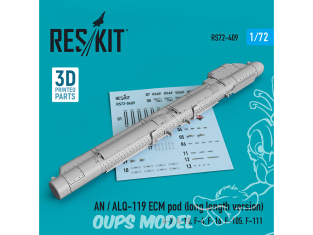 ResKit kit RS72-0409 Pod AN/ALQ-119 ECM version longue 1/72