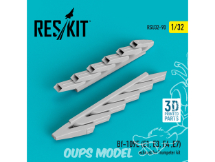 ResKit kit d'amelioration Avion RSU32-0090 Pot d'échappement Bf-109E (E1,E3,E4,E7) pour kit Trumpeter impression 3D 1/32