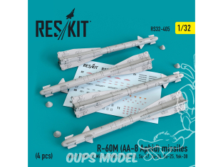ResKit kit RS32-0405 Missiles R-60М (AA-8 Aphid) 4 pièces 1/32
