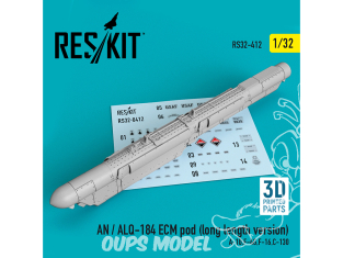 ResKit kit RS32-0412 Pod AN/ALQ-184 ECM version longue impression 3D 1/32