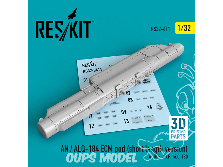 ResKit kit RS32-0411 Pod AN/ALQ-184 ECM (version courte) 1/32