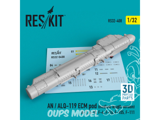 ResKit kit RS32-0408 Pod AN/ALQ-119 ECM version moyenne longueur 1/32