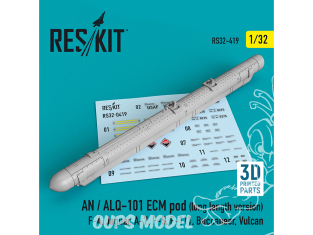 ResKit kit RS32-0419 AN / ALQ-101 ECM pod version longue impression 3D 1/32