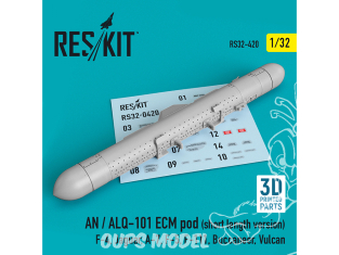 ResKit kit RS32-0420 AN / ALQ-101 ECM pod version courte impression 3D 1/32
