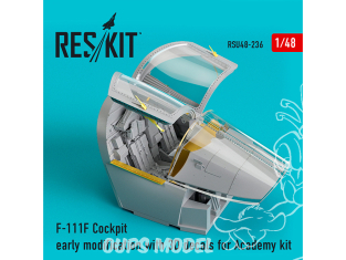ResKit kit d'amelioration Avion RSU48-0236 Modification précoce du cockpit F-111F avec décalcomanies 3D pour le kit Academy 1/48