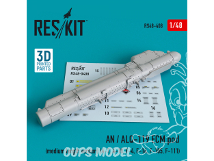 ResKit kit RS48-0408 Pod AN/ALQ-119 ECM version moyenne longueur 1/48
