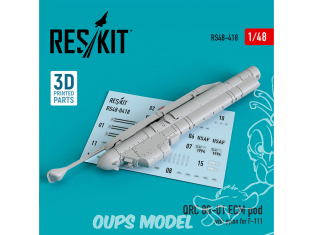 ResKit kit RS48-0418 Pod QRC 80-01 ECM avec pylône impression 3D F-111 1/48