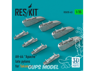 ResKit kit d'amelioration Helico RS35-0043 Pylônes tardifs AH-64 "Apache" pour kit Takom Impression 3D 1/35