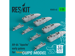 ResKit kit d'amelioration Helico RSU35-0042 Premiers pylônes AH-64 "Apache" pour kit Takom Impression 3D 1/35