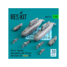 ResKit kit d'amelioration RSU35-0037 Pylônes tardifs AH-64 Apache avec réservoirs de carburant 122g kit Takom impression 3D 1/35