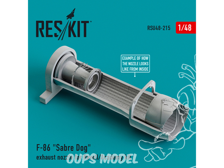 ResKit kit d'amelioration Avion RSU48-0215 Buse d'échappement F-86 "Sabre Dog" pour kit Revell et Academy 1/48