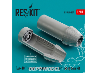 ResKit kit d'amelioration Avion RSU48-0307 Buses d'échappement F/A-18 "Hornet" pour kit Hasegawa 1/48