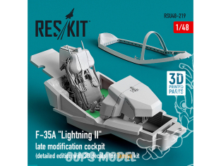 ResKit kit d'amelioration RSU48-0219 Cockpit F-35A Lightning II édition détaillée avec décalcomanies 3D Tamiya Imp 3D 1/48