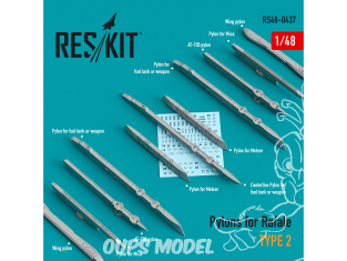 ResKit kit armement Avion RS48-0437 Pylônes pour Rafale type 2 (1/48) 1/48