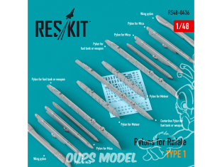 ResKit kit armement Avion RS48-0436 Pylônes pour Rafale type 1 1/48