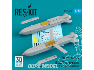 ResKit kit armement Avion RS72-0428 Missiles Storm Shadow (SCALP EG) (2 pcs) Impression 3D 1/72