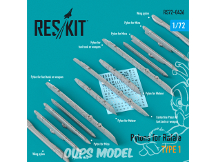 ResKit kit armement Avion RS72-0436 Pylônes pour Rafale type 1 1/72
