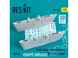 ResKit kit armement Avion RS32-0425 Pylônes intérieurs multi-armes pour F-105 "Thunderchief" (2 pcs) Impression 3D 1/32