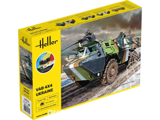 Heller maquette militaire 57130 STARTER KIT VAB 4x4 Ukraine inclus peintures principale colle et pinceau 1/35