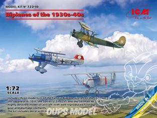 Icm maquette avion 72210 Biplans des années 30 et 40 1/72