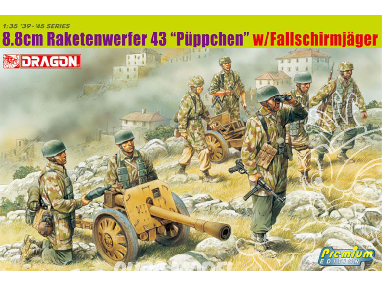 DRAGON maquette militaire 6528 8.8cm Raketenwerfer 43 Puppchen avec parachutistes 1/35