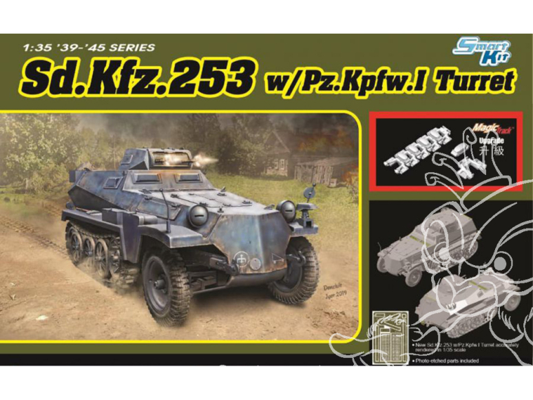 Dragon maquette militaire 6952 Sd.Kfz.253 avec tourelle Panzer I Smart Kit 1/35