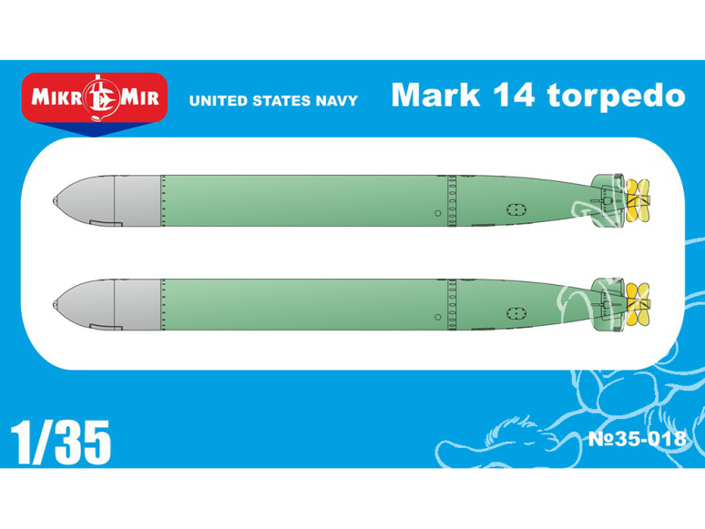 MikroMir maquette 35-018 Torpille Mark 14 de la MARINE DES ÉTATS-UNIS 1/35