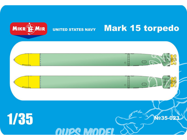 MikroMir maquette 35-023 MARINE DES ÉTATS-UNIS Torpille Mark 15 1/35