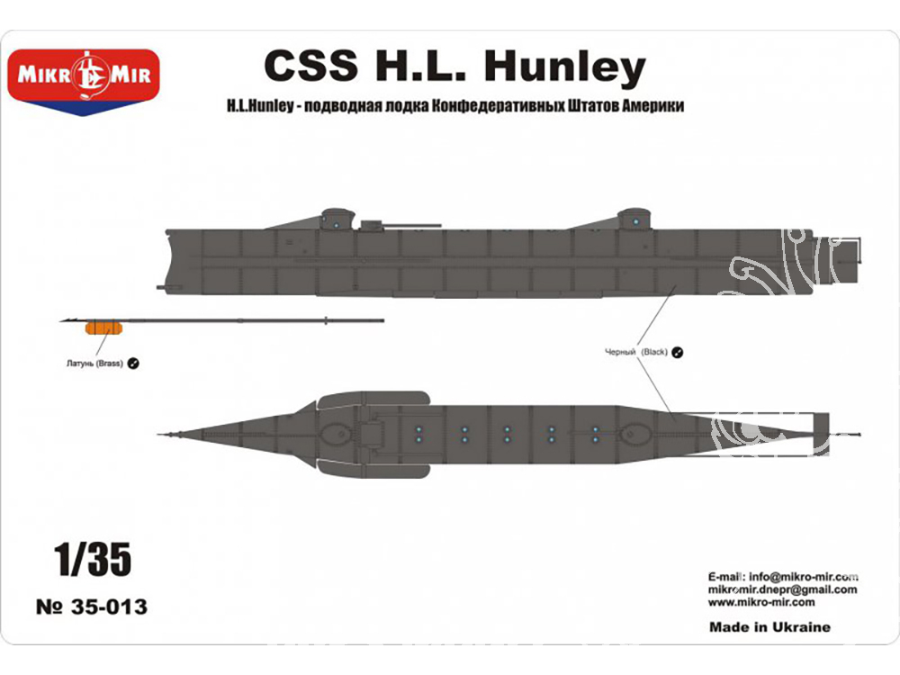 Le CSS H. L. Hunley, le premier sous-marin qui coula un navire Mikromir-maquette-35-013-sous-marin-css-hl-hunley-135