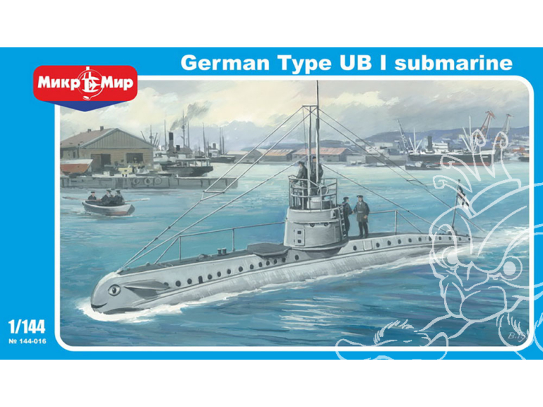 MikroMir maquette 144-016 Sous-marin allemand de type UB-I 1/144