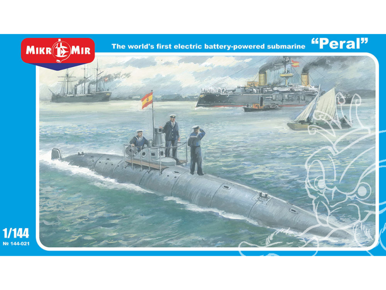 MikroMir maquette 144-021 Le premier sous-marin électrique au monde alimenté par batterie, « Peral » 1/144