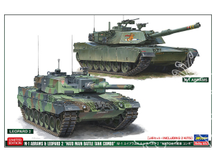 Hasegawa maquette militaire 30069 M-1 Abrams et Leopard 2 "Combo de chars principaux OTAN" 1/72