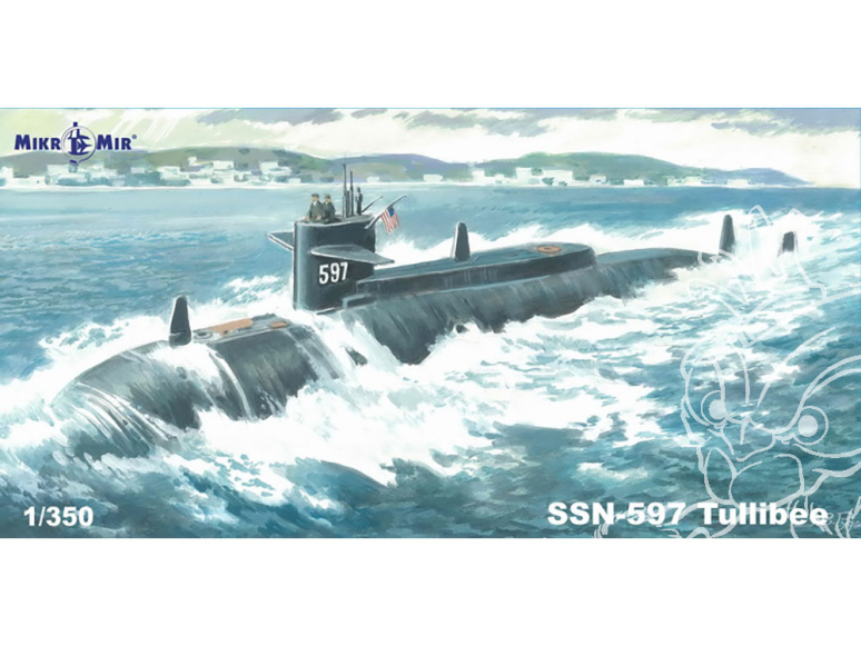 MikroMir maquette 350-041 Sous-marin SSN-597 Tullibee 1/350