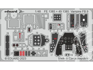 EDUARD photodecoupe avion 491385 Amélioration Vampire FB.9 Airfix 1/48