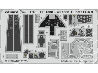 EDUARD photodecoupe avion 491388 Amélioration Hunter FGA.9 Airfix 1/48