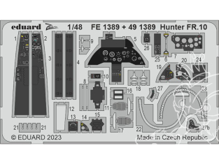 EDUARD photodecoupe avion 491389 Amélioration Hunter FR.10 Airfix 1/48