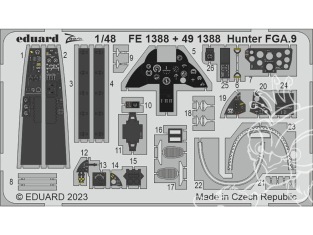 EDUARD photodecoupe avion FE1388 Zoom amélioration Hunter FGA.9 Airfix 1/48