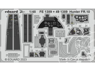 EDUARD photodecoupe avion FE1389 Zoom amélioration Hunter FR.10 Airfix 1/48