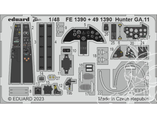 EDUARD photodecoupe avion FE1390 Zoom amélioration Hunter GA.11 Airfix 1/48
