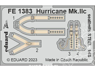 EDUARD photodecoupe avion FE1383 Harnais métal Hurricane Mk.IIc Arma Hobby 1/48