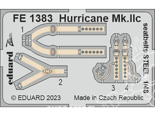 EDUARD photodecoupe avion FE1383 Harnais métal Hurricane Mk.IIc Arma Hobby 1/48