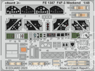 EDUARD photodecoupe avion FE1387 Zoom amélioration F4F-3 WeekEnd Eduard 1/48